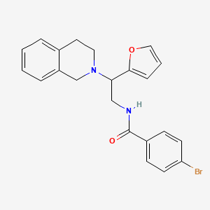molecular formula C22H21BrN2O2 B2529871 4-溴-N-(2-(3,4-二氢异喹啉-2(1H)-基)-2-(呋喃-2-基)乙基)苯甲酰胺 CAS No. 898433-20-0