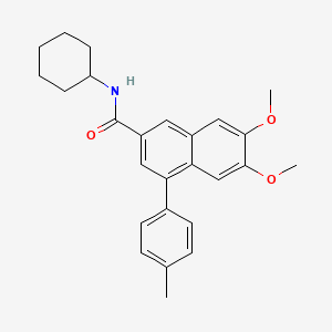 molecular formula C26H29NO3 B2529872 N-cyclohexyl-6,7-dimethoxy-4-(4-methylphenyl)naphthalene-2-carboxamide CAS No. 381700-23-8