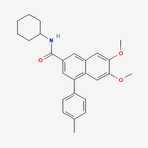 molecular formula C26H29NO3 B2529872 N-シクロヘキシル-6,7-ジメトキシ-4-(4-メチルフェニル)ナフタレン-2-カルボキサミド CAS No. 381700-23-8