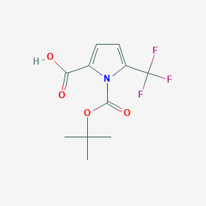 molecular formula C11H12F3NO4 B2529878 1-(tert-Butoxycarbonyl)-5-(trifluoromethyl)-1H-pyrrole-2-carboxylic acid CAS No. 2253630-10-1