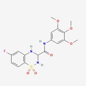 molecular formula C17H18FN3O6S B2529881 6-fluoro-N-(3,4,5-trimethoxyphenyl)-3,4-dihydro-2H-1,2,4-benzothiadiazine-3-carboxamide 1,1-dioxide CAS No. 946385-05-3