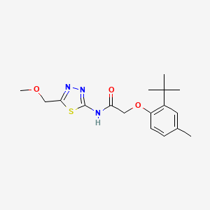 molecular formula C17H23N3O3S B2529886 2-(2-(叔丁基)-4-甲基苯氧基)-N-(5-(甲氧基甲基)-1,3,4-噻二唑-2-基)乙酰胺 CAS No. 685553-11-1