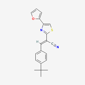 molecular formula C20H18N2OS B2529887 (E)-3-(4-(tert-butyl)phenyl)-2-(4-(furan-2-yl)thiazol-2-yl)acrylonitrile CAS No. 868154-87-4