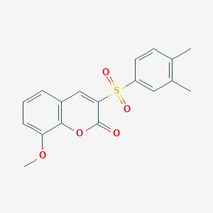 molecular formula C18H16O5S B2529896 3-(3,4-Dimethylphenyl)sulfonyl-8-methoxychromen-2-one CAS No. 866013-13-0