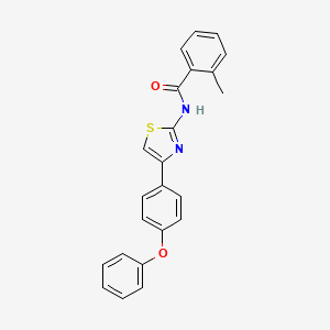 molecular formula C23H18N2O2S B2529899 2-甲基-N-[4-(4-苯氧基苯基)-1,3-噻唑-2-基]苯甲酰胺 CAS No. 361159-27-5