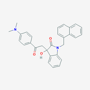 molecular formula C29H26N2O3 B252990 3-{2-[4-(dimethylamino)phenyl]-2-oxoethyl}-3-hydroxy-1-(1-naphthylmethyl)-1,3-dihydro-2H-indol-2-one 