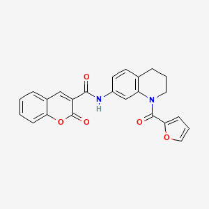 molecular formula C24H18N2O5 B2529901 N-[1-(呋喃-2-羰基)-3,4-二氢-2H-喹啉-7-基]-2-氧代色满-3-甲酰胺 CAS No. 946319-74-0