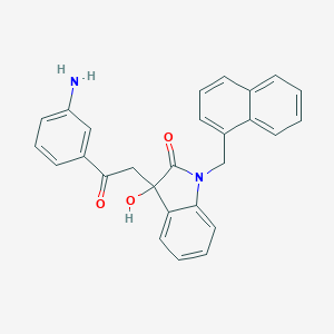 molecular formula C27H22N2O3 B252991 3-[2-(3-aminophenyl)-2-oxoethyl]-3-hydroxy-1-(1-naphthylmethyl)-1,3-dihydro-2H-indol-2-one 