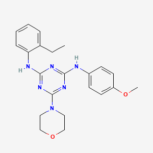 molecular formula C22H26N6O2 B2529913 N2-(2-ethylphenyl)-N4-(4-methoxyphenyl)-6-(morpholin-4-yl)-1,3,5-triazine-2,4-diamine CAS No. 946343-27-7