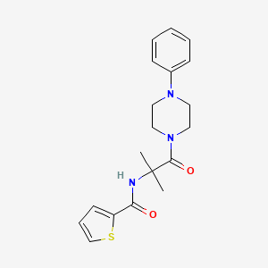molecular formula C19H23N3O2S B2529915 N-[2-methyl-1-oxo-1-(4-phenylpiperazin-1-yl)propan-2-yl]thiophene-2-carboxamide CAS No. 950228-55-4