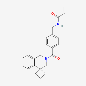 molecular formula C23H24N2O2 B2529918 N-[[4-(Spiro[1,3-dihydroisoquinoline-4,1'-cyclobutane]-2-carbonyl)phenyl]methyl]prop-2-enamide CAS No. 2361782-22-9