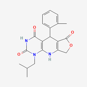 molecular formula C20H21N3O4 B2529935 8-(2-Methylphenyl)-13-(2-methylpropyl)-5-oxa-2,11,13-triazatricyclo[7.4.0.0^{3,7}]trideca-1(9),3(7)-diene-6,10,12-trione CAS No. 871547-91-0
