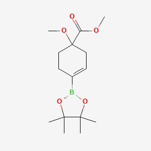 molecular formula C15H25BO5 B2529938 1-甲氧基-4-(4,4,5,5-四甲基-1,3,2-二氧杂硼环丁烷-2-基)环己-3-烯羧酸甲酯 CAS No. 2415763-40-3