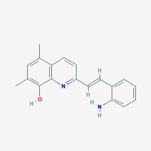 molecular formula C19H18N2O B2529941 2-[2-(2-氨基苯基)乙烯基]-5,7-二甲基喹啉-8-醇 CAS No. 1321974-20-2
