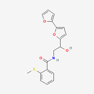 molecular formula C18H17NO4S B2529946 N-(2-{[2,2'-bifuran]-5-yl}-2-hydroxyethyl)-2-(methylsulfanyl)benzamide CAS No. 2320925-83-3