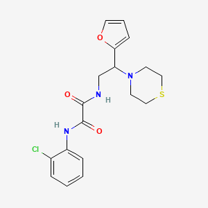 molecular formula C18H20ClN3O3S B2529949 N1-(2-chlorophenyl)-N2-(2-(furan-2-yl)-2-thiomorpholinoethyl)oxalamide CAS No. 2034572-97-7