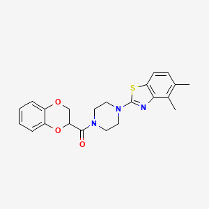 molecular formula C22H23N3O3S B2529953 (2,3-Dihydrobenzo[b][1,4]dioxin-2-yl)(4-(4,5-dimethylbenzo[d]thiazol-2-yl)piperazin-1-yl)methanone CAS No. 886915-57-7