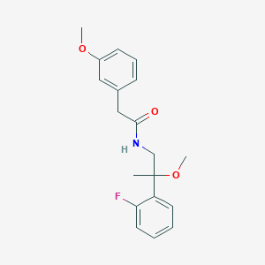 molecular formula C19H22FNO3 B2529960 N-(2-(2-fluorophenyl)-2-methoxypropyl)-2-(3-methoxyphenyl)acetamide CAS No. 1705416-44-9
