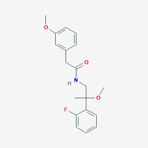 molecular formula C19H22FNO3 B2529960 N-(2-(2-氟苯基)-2-甲氧基丙基)-2-(3-甲氧基苯基)乙酰胺 CAS No. 1705416-44-9