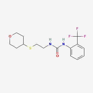 molecular formula C15H19F3N2O2S B2529961 1-(2-((四氢-2H-吡喃-4-基)硫代)乙基)-3-(2-(三氟甲基)苯基)脲 CAS No. 1795480-82-8