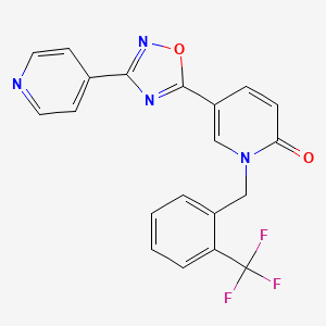 molecular formula C20H13F3N4O2 B2529963 5-(3-pyridin-4-yl-1,2,4-oxadiazol-5-yl)-1-[2-(trifluoromethyl)benzyl]pyridin-2(1H)-one CAS No. 1396856-29-3