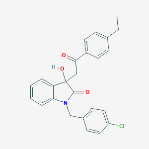molecular formula C25H22ClNO3 B252997 1-(4-chlorobenzyl)-3-[2-(4-ethylphenyl)-2-oxoethyl]-3-hydroxy-1,3-dihydro-2H-indol-2-one 