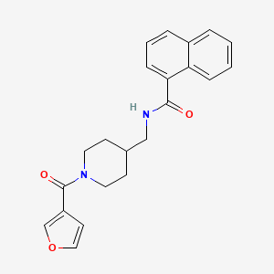 molecular formula C22H22N2O3 B2529970 N-((1-(furan-3-carbonyl)piperidin-4-yl)methyl)-1-naphthamide CAS No. 1396884-95-9