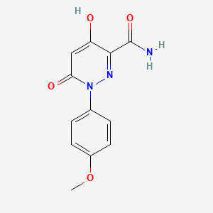 molecular formula C12H11N3O4 B2529971 4-Hydroxy-1-(4-methoxyphenyl)-6-oxo-1,6-dihydro-3-pyridazinecarboxamide CAS No. 338395-76-9