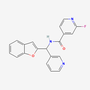 molecular formula C20H14FN3O2 B2529975 N-[(1-benzofuran-2-yl)(pyridin-3-yl)methyl]-2-fluoropyridine-4-carboxamide CAS No. 1333704-82-7