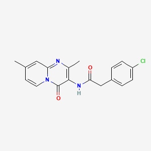 molecular formula C18H16ClN3O2 B2529982 2-(4-chlorophenyl)-N-(2,8-dimethyl-4-oxo-4H-pyrido[1,2-a]pyrimidin-3-yl)acetamide CAS No. 946234-21-5