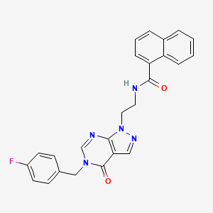 N-(2-(5-(4-fluorobenzyl)-4-oxo-4,5-dihydro-1H-pyrazolo[3,4-d]pyrimidin-1-yl)ethyl)-1-naphthamide