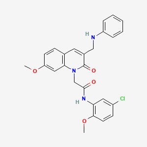 N-(5-chloro-2-methoxyphenyl)-2-(7-methoxy-2-oxo-3-((phenylamino)methyl)quinolin-1(2H)-yl)acetamide