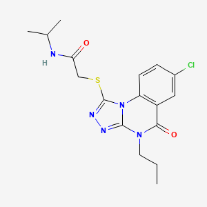 molecular formula C17H20ClN5O2S B2529999 2-((7-chloro-5-oxo-4-propyl-4,5-dihydro-[1,2,4]triazolo[4,3-a]quinazolin-1-yl)thio)-N-isopropylacetamide CAS No. 1111176-12-5