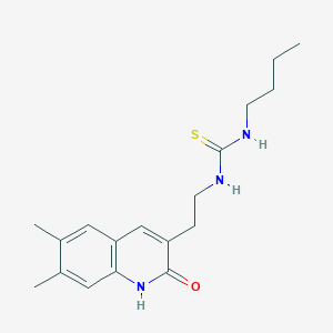 1-butyl-3-[2-(6,7-dimethyl-2-oxo-1H-quinolin-3-yl)ethyl]thiourea
