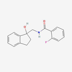 2-fluoro-N-((1-hydroxy-2,3-dihydro-1H-inden-1-yl)methyl)benzamide