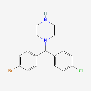molecular formula C17H18BrClN2 B2530015 1-[(4-Bromophenyl)(4-chlorophenyl)methyl]piperazine CAS No. 512164-58-8