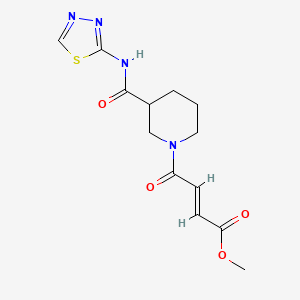 molecular formula C13H16N4O4S B2530016 Methyl (E)-4-oxo-4-[3-(1,3,4-thiadiazol-2-ylcarbamoyl)piperidin-1-yl]but-2-enoate CAS No. 2411332-23-3