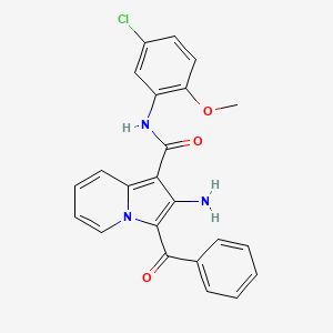 molecular formula C23H18ClN3O3 B2530018 2-amino-3-benzoyl-N-(5-chloro-2-methoxyphenyl)indolizine-1-carboxamide CAS No. 898436-97-0