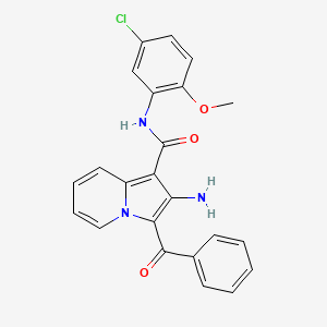 molecular formula C23H18ClN3O3 B2530018 2-氨基-3-苯甲酰基-N-(5-氯-2-甲氧基苯基)吲哚并[1,2-a]喹唑啉-1-甲酰胺 CAS No. 898436-97-0