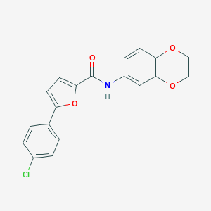 molecular formula C19H14ClNO4 B253002 5-(4-chlorophenyl)-N-(2,3-dihydro-1,4-benzodioxin-6-yl)-2-furamide 