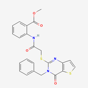 molecular formula C23H19N3O4S2 B2530021 2-[2-({3-苄基-4-氧代-3H,4H-噻吩并[3,2-d]嘧啶-2-基}硫代)乙酰氨基]苯甲酸甲酯 CAS No. 440326-59-0