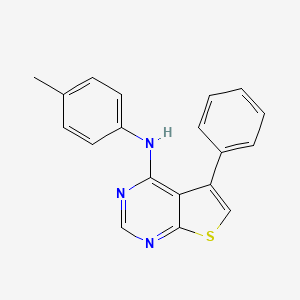 molecular formula C19H15N3S B2530023 N-(4-甲基苯基)-5-苯基噻吩并[2,3-d]嘧啶-4-胺 CAS No. 404852-86-4