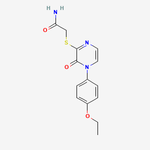 molecular formula C14H15N3O3S B2530030 2-[4-(4-乙氧基苯基)-3-氧代吡嗪-2-基]硫代乙酰胺 CAS No. 899945-21-2