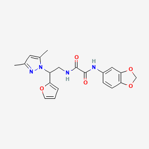 N1-(benzo[d][1,3]dioxol-5-yl)-N2-(2-(3,5-dimethyl-1H-pyrazol-1-yl)-2-(furan-2-yl)ethyl)oxalamide