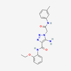 molecular formula C20H22N6O3 B2530034 5-amino-N-(2-ethoxyphenyl)-1-{2-[(3-methylphenyl)amino]-2-oxoethyl}-1H-1,2,3-triazole-4-carboxamide CAS No. 901018-95-9