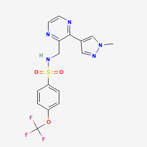 molecular formula C16H14F3N5O3S B2530035 N-((3-(1-甲基-1H-吡唑-4-基)吡嗪-2-基)甲基)-4-(三氟甲氧基)苯磺酰胺 CAS No. 2097895-76-4