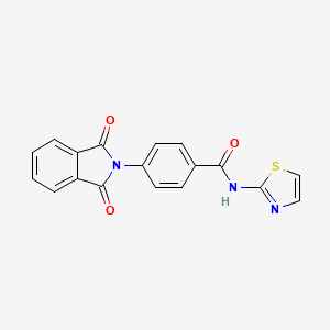 molecular formula C18H11N3O3S B2530040 4-(1,3-dioxo-1,3-dihydro-2H-isoindol-2-yl)-N-(1,3-thiazol-2-yl)benzamide CAS No. 305360-75-2