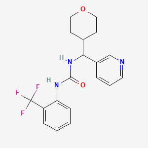 molecular formula C19H20F3N3O2 B2530048 1-(pyridin-3-yl(tetrahydro-2H-pyran-4-yl)methyl)-3-(2-(trifluoromethyl)phenyl)urea CAS No. 2034407-22-0
