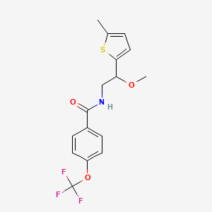 molecular formula C16H16F3NO3S B2530055 N-(2-甲氧基-2-(5-甲基噻吩-2-基)乙基)-4-(三氟甲氧基)苯甲酰胺 CAS No. 1797182-68-3