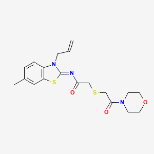 molecular formula C19H23N3O3S2 B2530056 (Z)-N-(3-allyl-6-methylbenzo[d]thiazol-2(3H)-ylidene)-2-((2-morpholino-2-oxoethyl)thio)acetamide CAS No. 896676-85-0